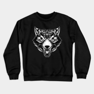 Wolf Angry Ornate Crewneck Sweatshirt